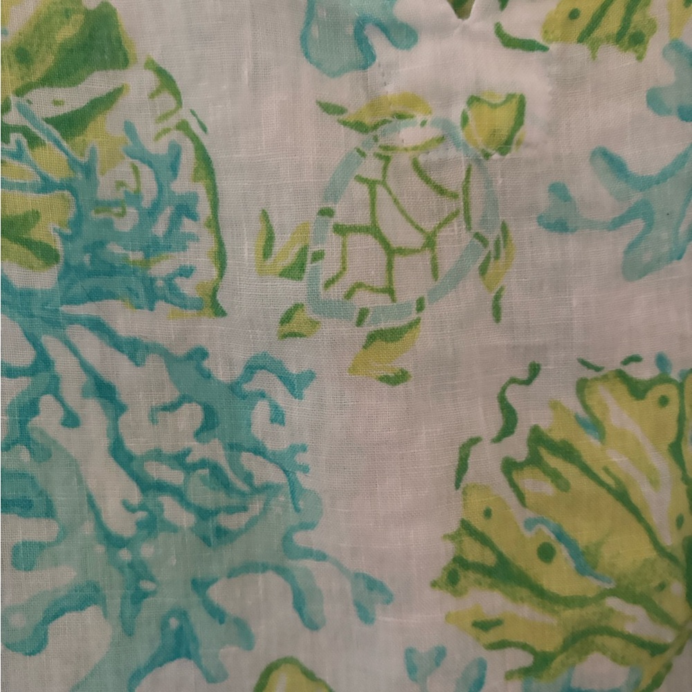J. Jill Seafoam, Aqua & Lime Linen Tunic 3x - Picture 4 of 6